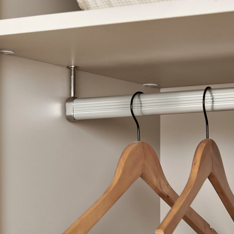 Inara 3-Door Wardrobe with Curio - Cream