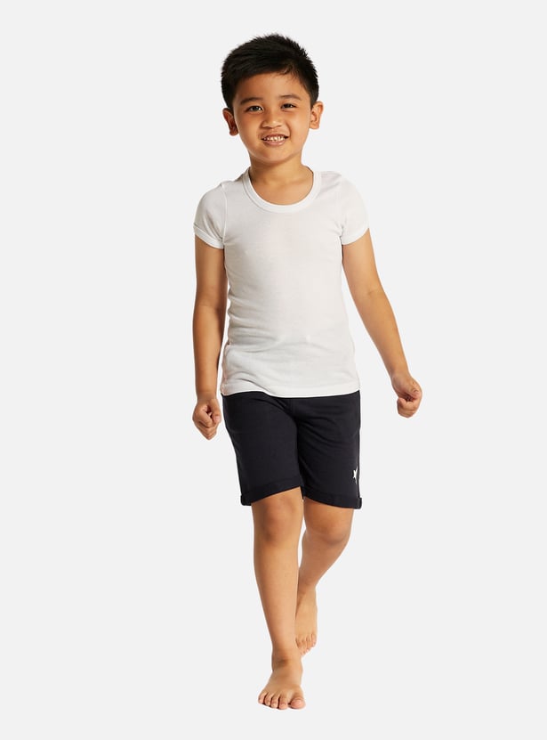 Juniors Solid Vest with Round Neck