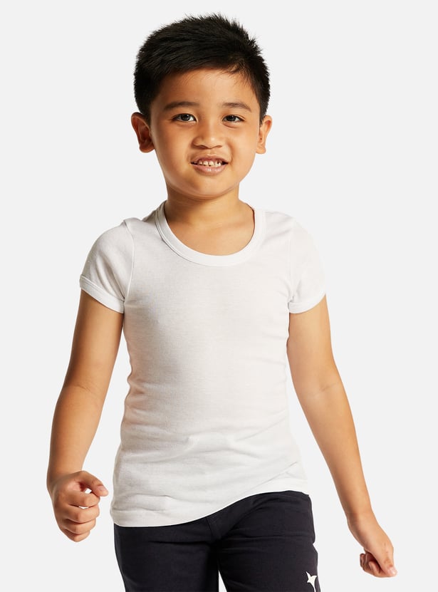 Juniors Solid Vest with Round Neck