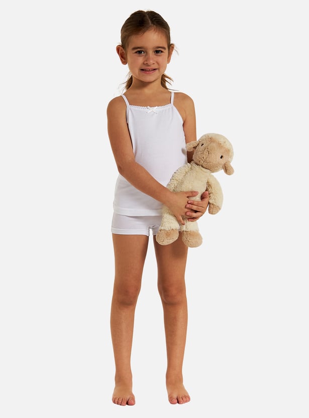 Juniors Lace Detail Camisole with Boyshorts