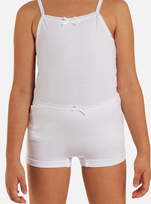 Juniors Lace Detail Camisole with Boyshorts