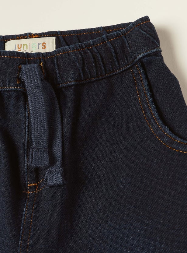 Juniors Denim Jeans with Drawstring Closure