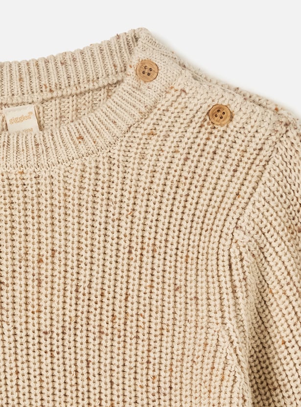 Giggles Striped Pullover with Crew Neck and Long Sleeves