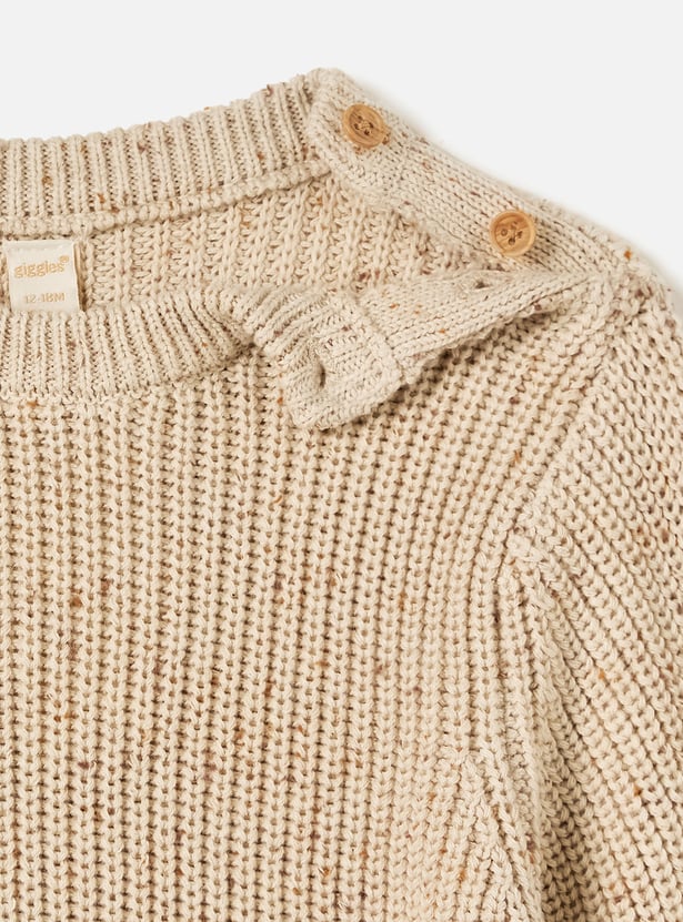 Giggles Striped Pullover with Crew Neck and Long Sleeves