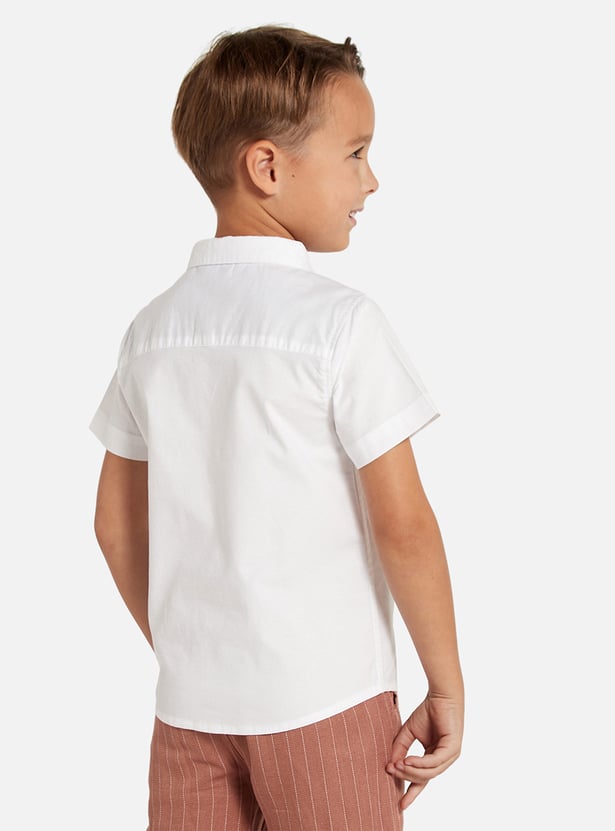 Juniors Solid Button Up Shirt with Chest Pocket