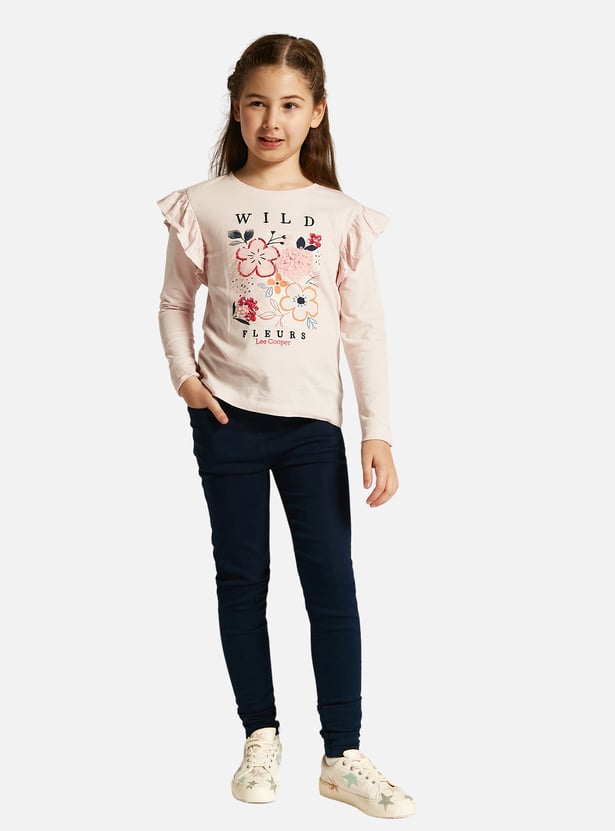 Juniors Girls' Blue Slim Fit Jeggings