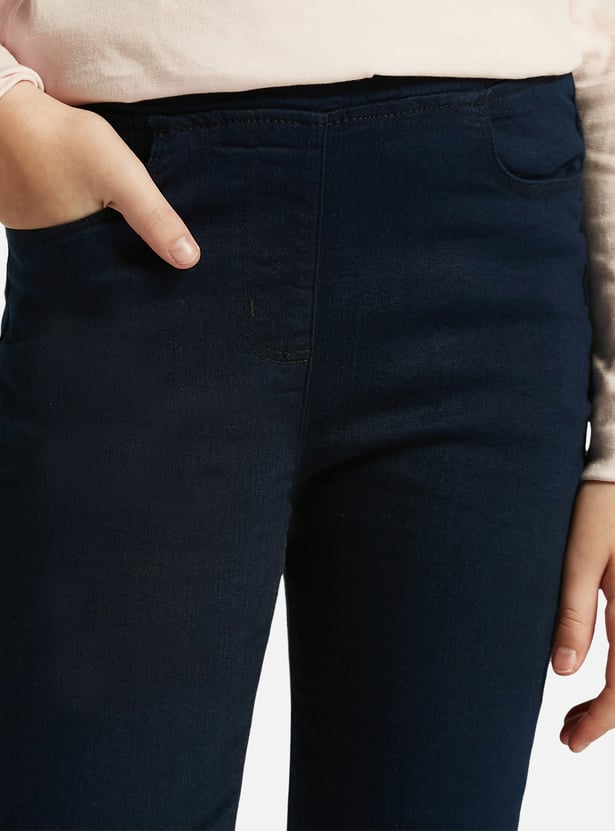 Juniors Girls' Blue Slim Fit Jeggings