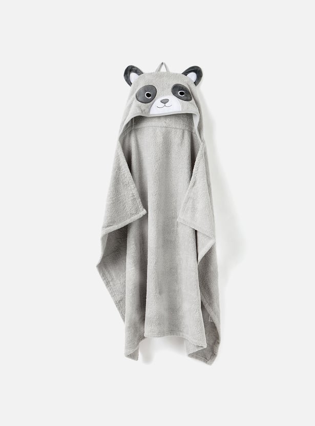 Juniors Panda Applique Detail Towel with Hood - 68x94 cm