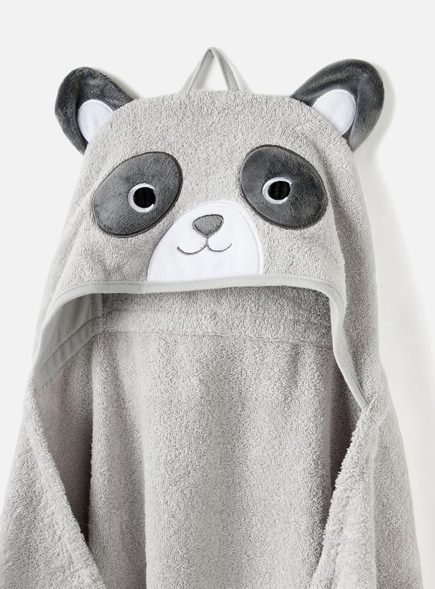 Juniors Panda Applique Detail Towel with Hood - 68x94 cm