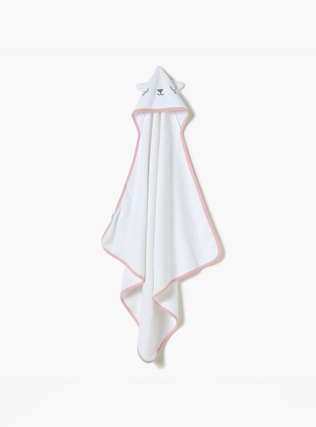 Juniors Kitty Embroidered Towel with Hood - 76x76 cm