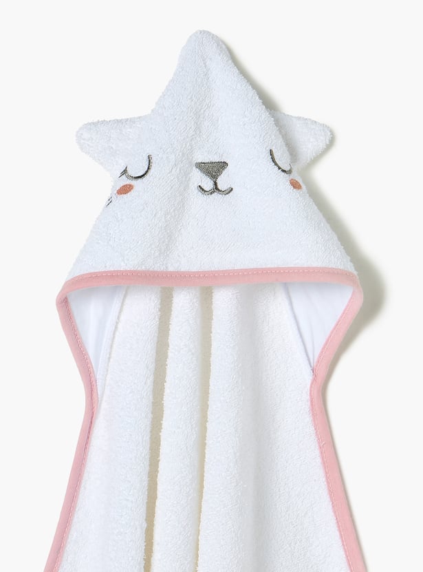 Juniors Kitty Embroidered Towel with Hood - 76x76 cm