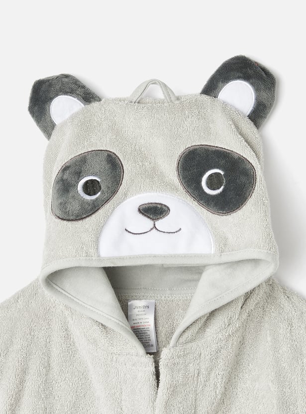 Juniors Panda Hooded Bath Robe with Tie-Up Belt