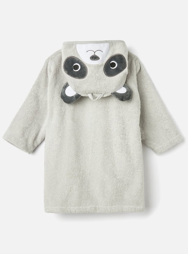Juniors Panda Hooded Bath Robe with Tie-Up Belt