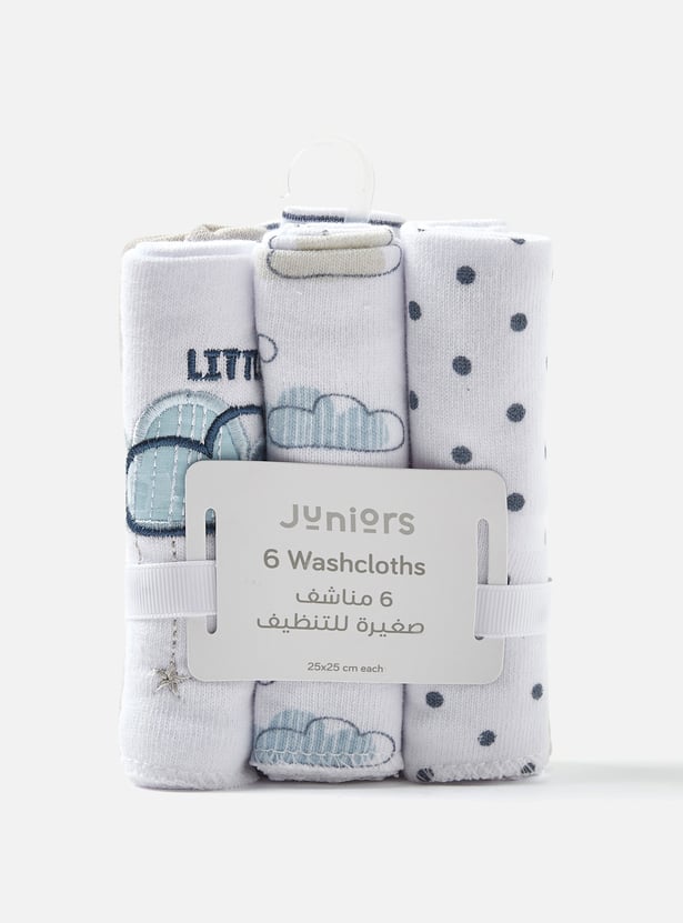 Juniors Printed Washcloth - Set of 6