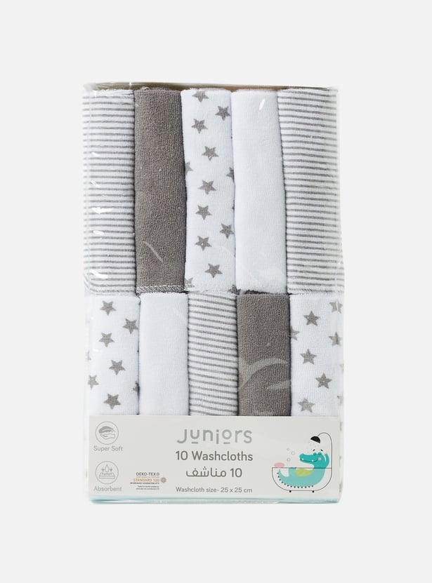 Juniors Printed Washcloth - Set of 10