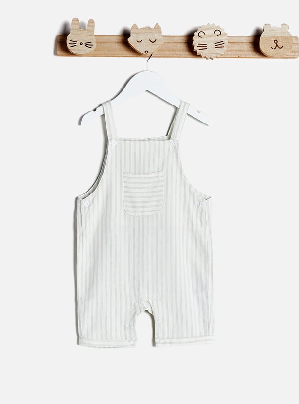 Juniors Solid Shirt and Striped Romper Set