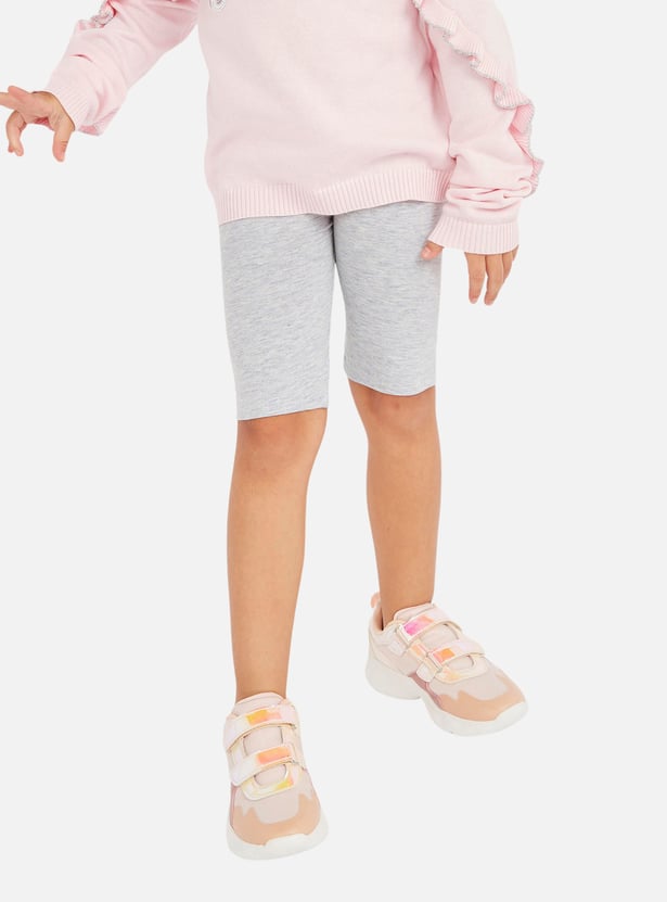 Juniors Solid Shorts with Elasticated Waistband