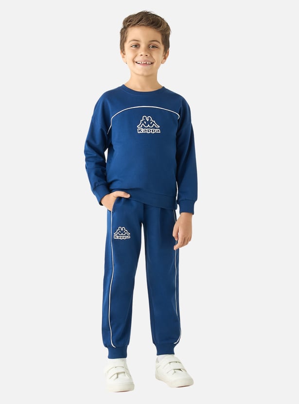 Kappa Logo Print Long Sleeves Sweatshirt and Joggers Set