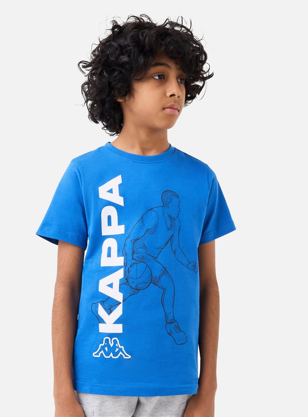 Kappa Printed T-shirt with Crew Neck and Short Sleeves