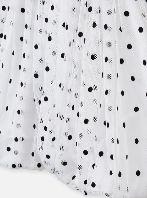 Minnie Mouse Applique A-line Dress with Long Sleeves