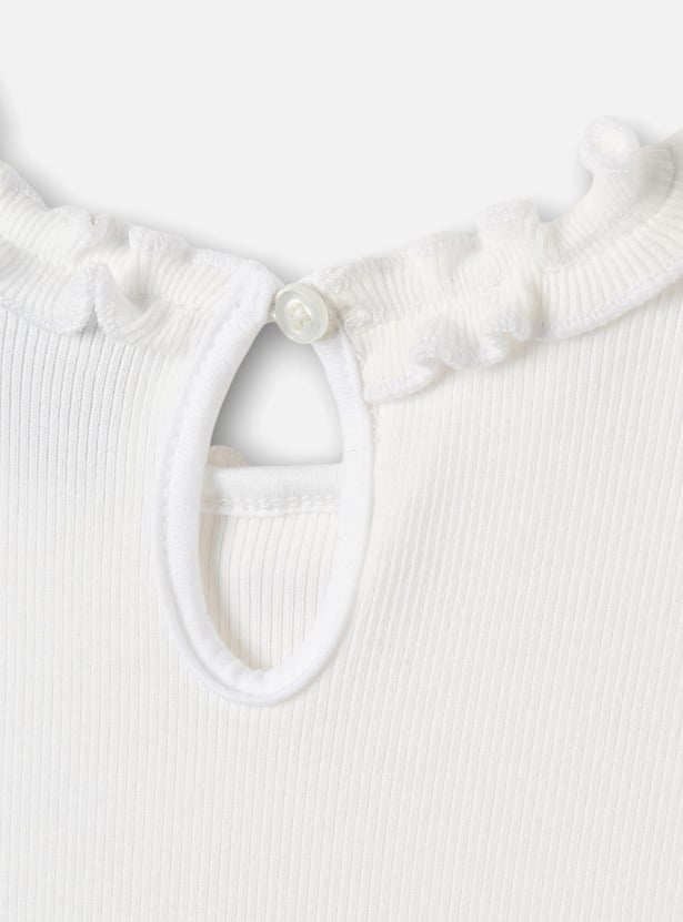 Minnie Mouse Applique A-line Dress with Long Sleeves