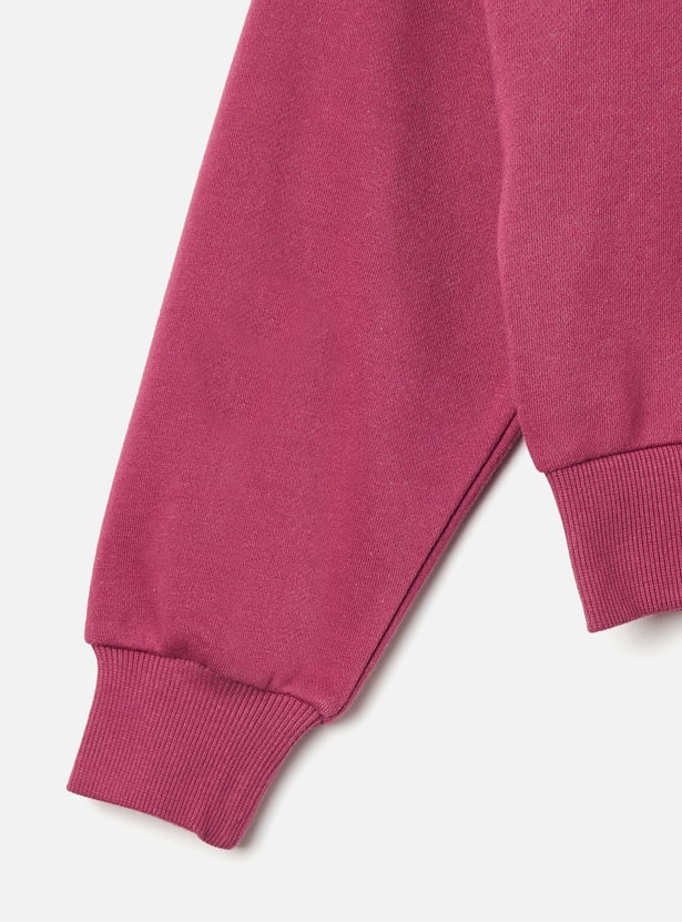 Juniors Typographic Print Pullover with Long Sleeves