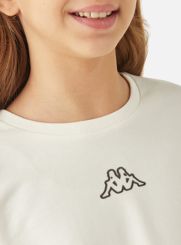 Kappa Logo Print Sweatshirt with Long Sleeves