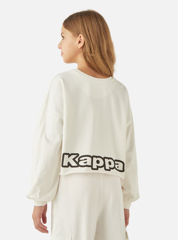 Kappa Logo Print Sweatshirt with Long Sleeves
