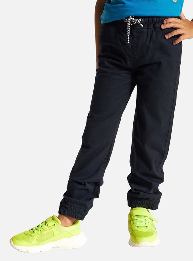 Juniors Solid Joggers with Drawstring Closure and Pockets