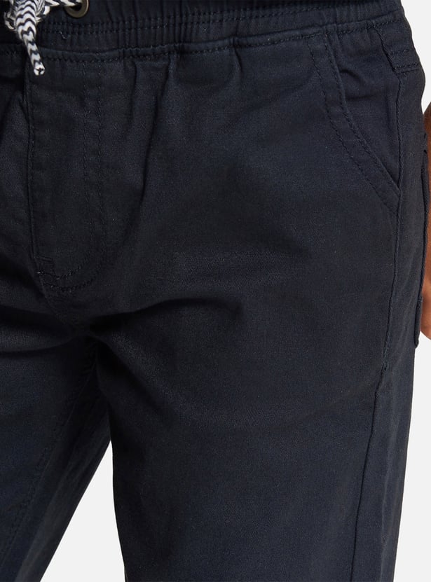 Juniors Solid Joggers with Drawstring Closure and Pockets