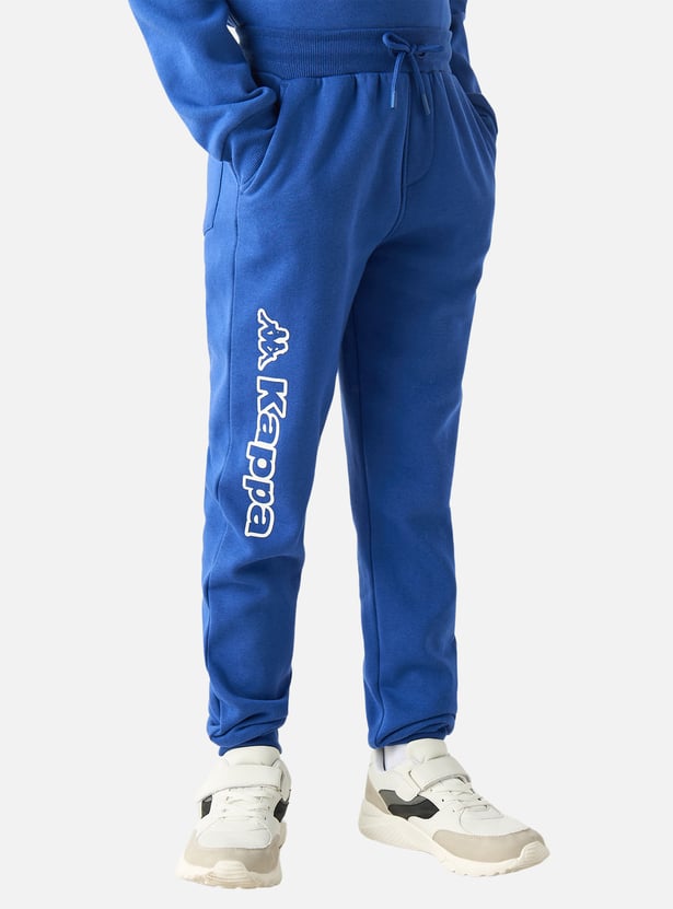 Kappa Logo Print Joggers with Drawstring Closure and Pockets