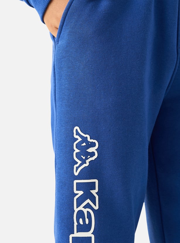 Kappa Logo Print Joggers with Drawstring Closure and Pockets