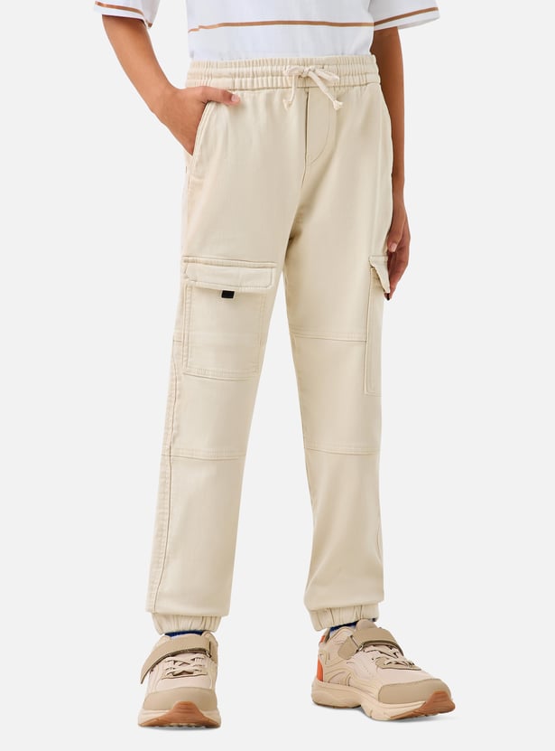 Juniors Boys' Solid Regular Fit Joggers
