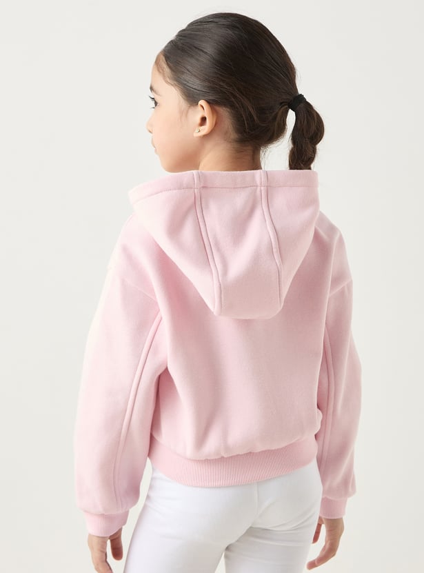 Kappa Logo Print Hooded Sweatshirt with Long Sleeves