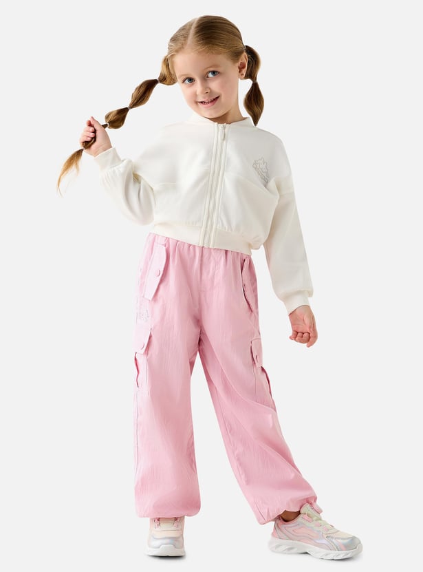 Kappa Logo Detail Sweatshirt with Long Sleeves and Zip Closure