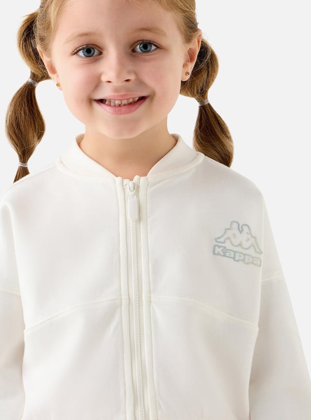 Kappa Logo Detail Sweatshirt with Long Sleeves and Zip Closure