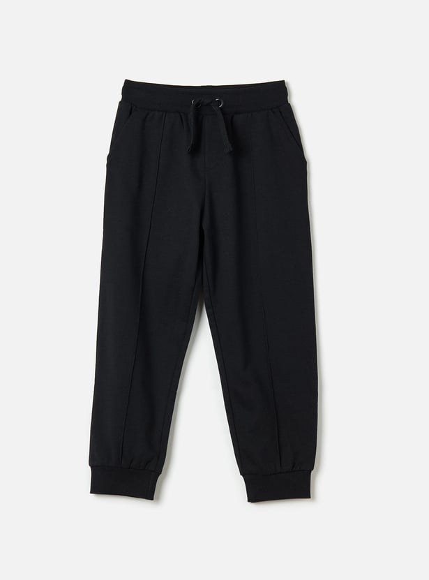 Juniors Solid Joggers with Pockets and Drawstring Closure