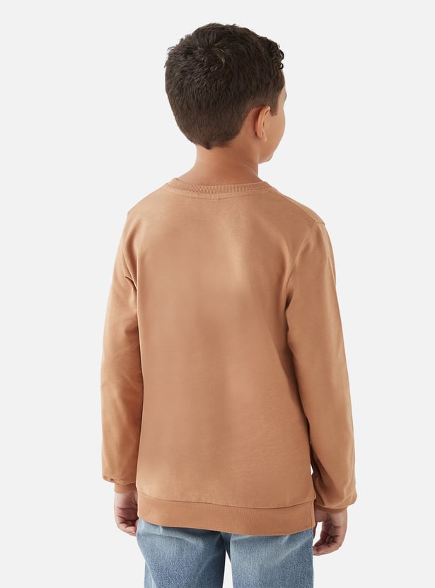 Juniors Typographic Print Pullover with Long Sleeves