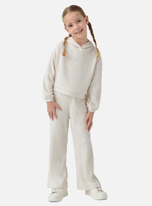 Juniors Ribbed Hooded Sweatshirt and Elasticated Pants Set