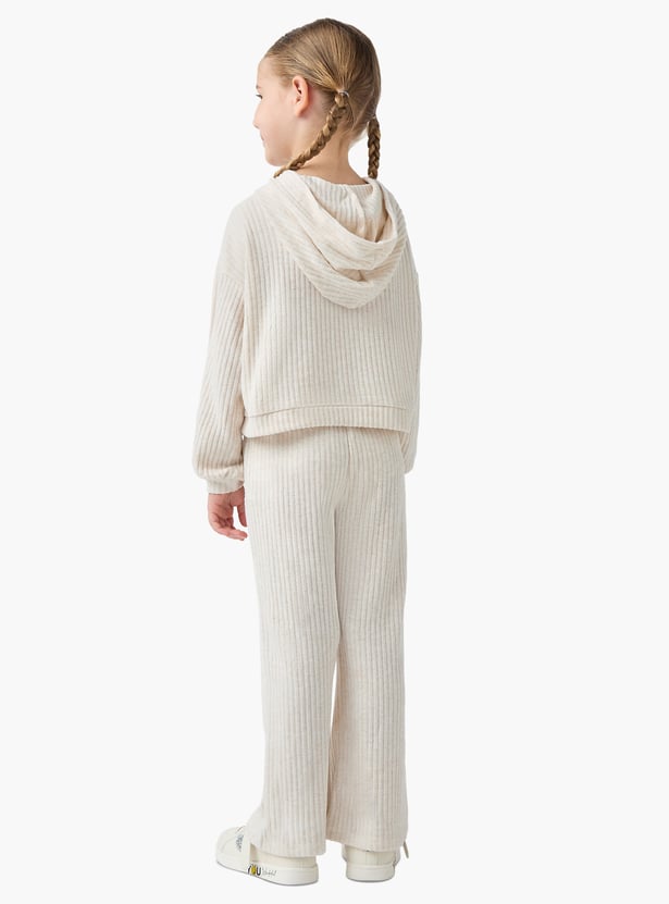 Juniors Ribbed Hooded Sweatshirt and Elasticated Pants Set