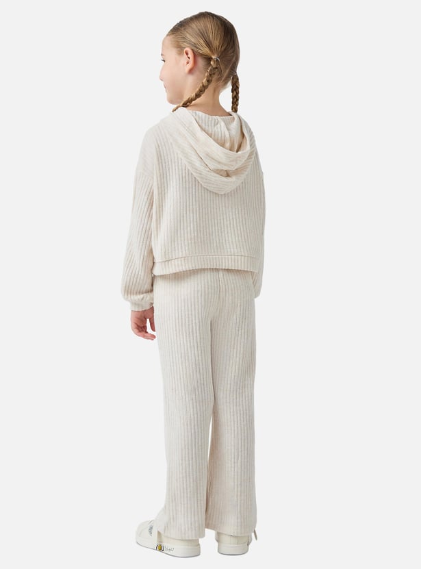 Juniors Ribbed Hooded Sweatshirt and Elasticated Pants Set