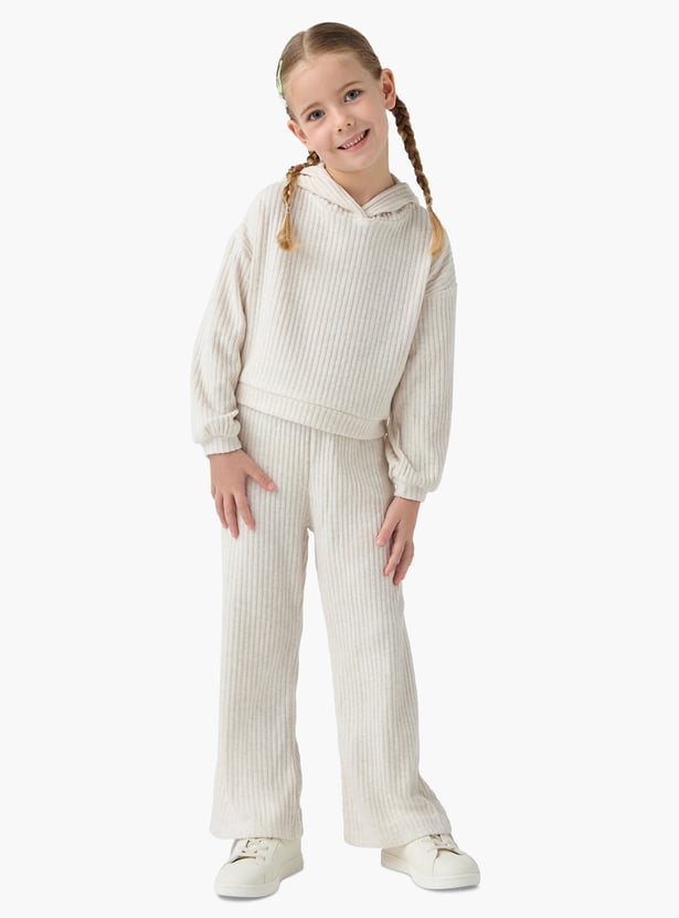 Juniors Ribbed Hooded Sweatshirt and Elasticated Pants Set