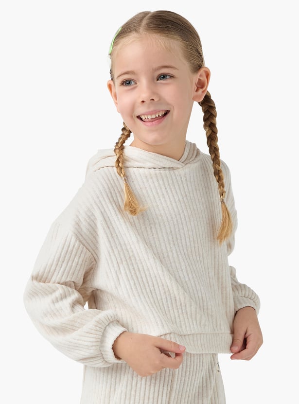 Juniors Ribbed Hooded Sweatshirt and Elasticated Pants Set