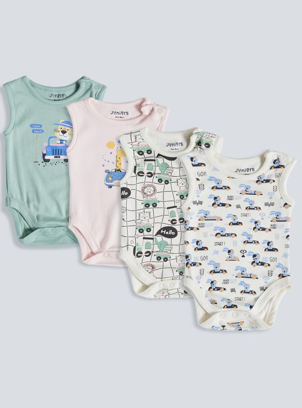 Juniors Printed Sleeveless Bodysuit - Set of 5