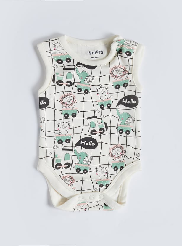 Juniors Printed Sleeveless Bodysuit - Set of 5