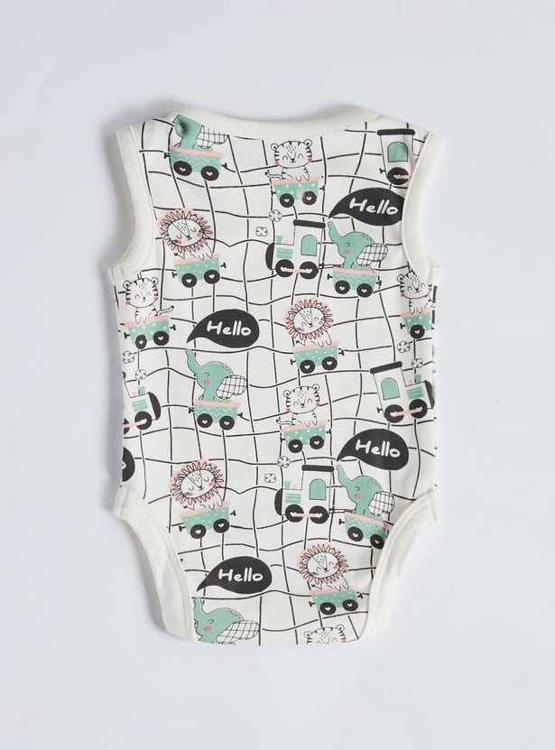 Juniors Printed Sleeveless Bodysuit - Set of 5