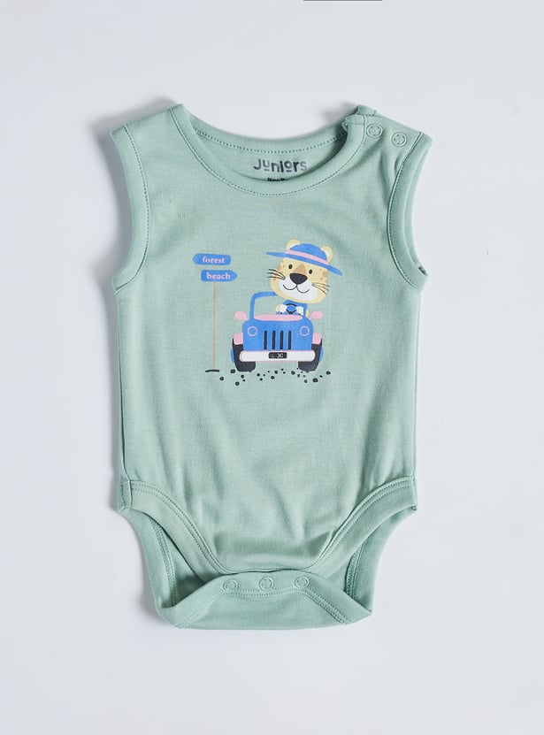 Juniors Printed Sleeveless Bodysuit - Set of 5