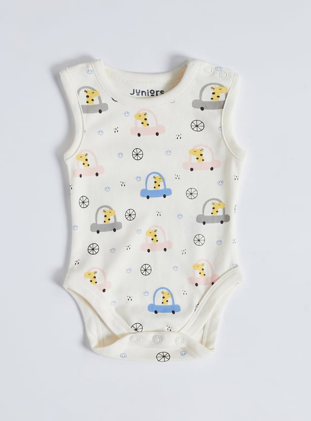 Juniors Printed Sleeveless Bodysuit - Set of 5