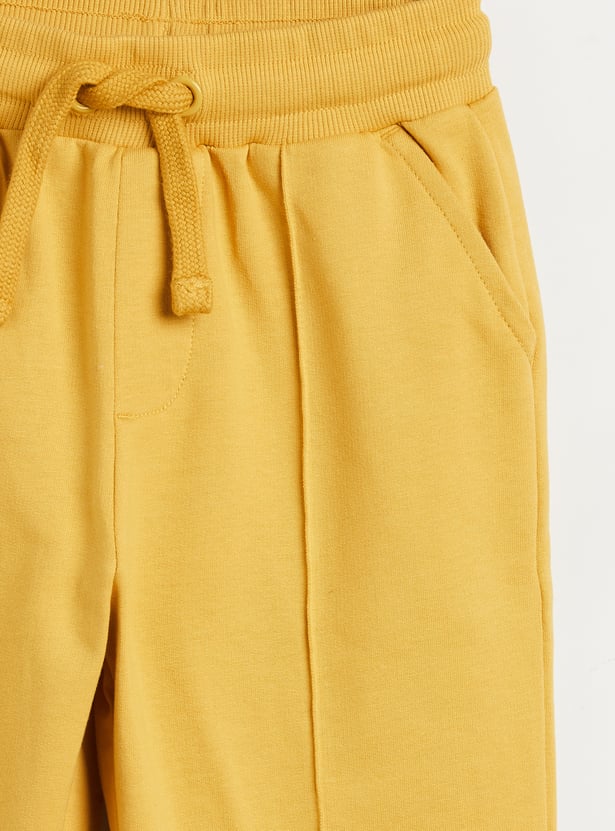 Juniors Solid Joggers with Elasticated Waistband and Pockets