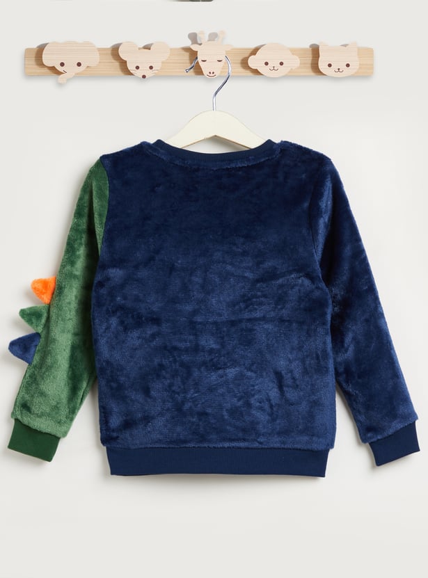 Juniors Dino Applique Sweatshirt and Pyjama Set
